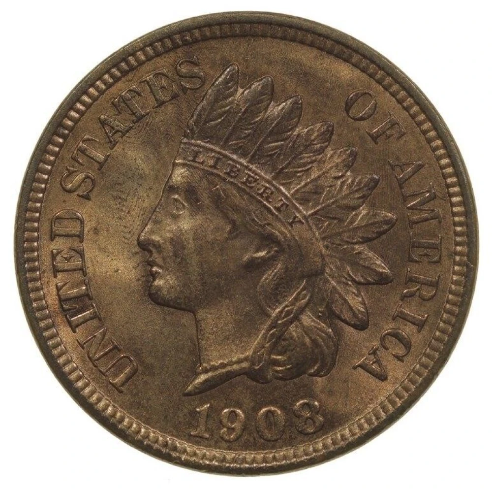 MS-63 RB 1908-S Indian Cent