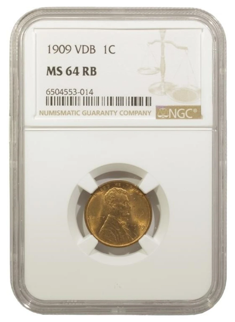 NGC MS-64 RB 1909 V.D.B. Cent