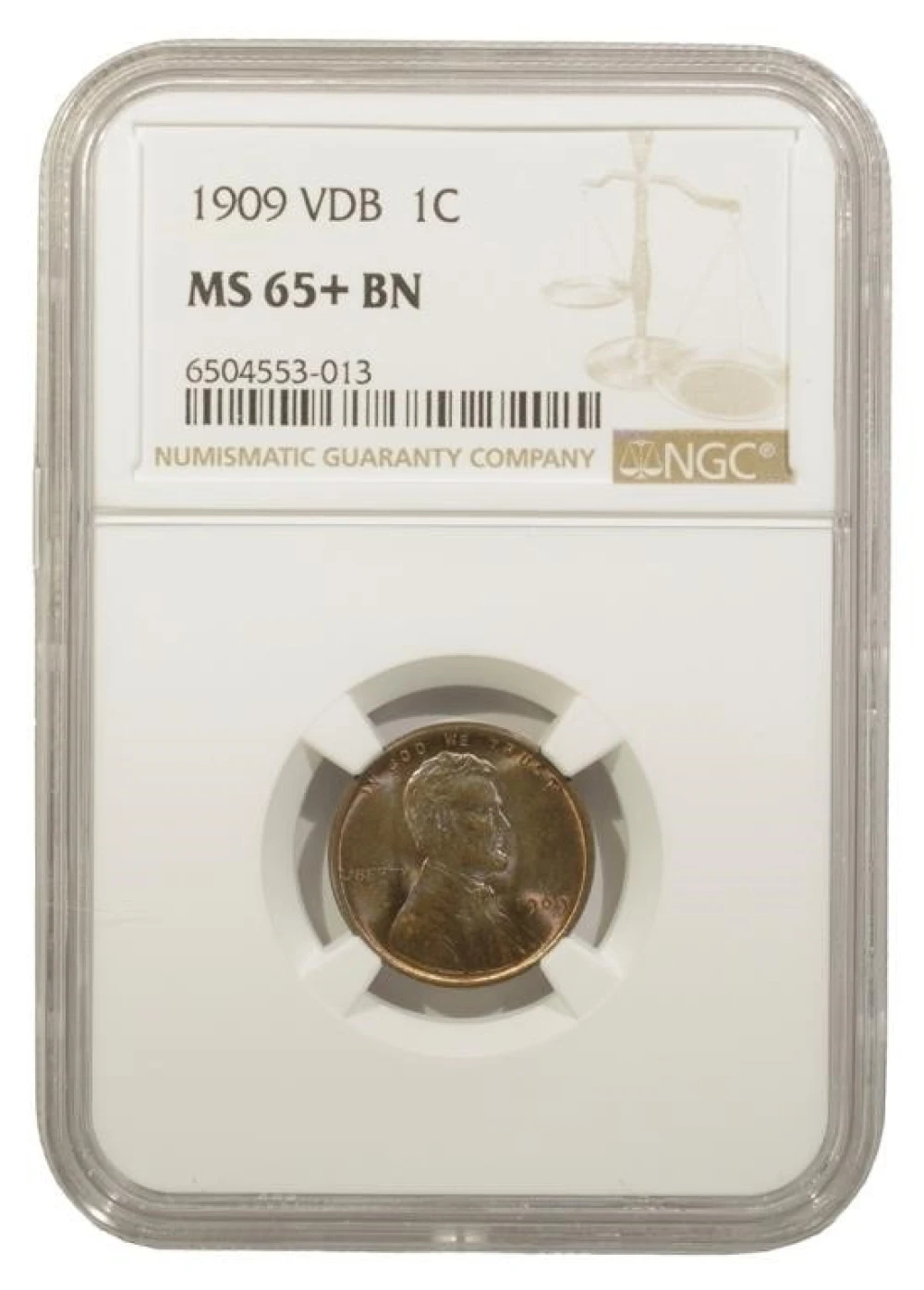 NGC MS-65+ BN 1909 V.D.B. Cent