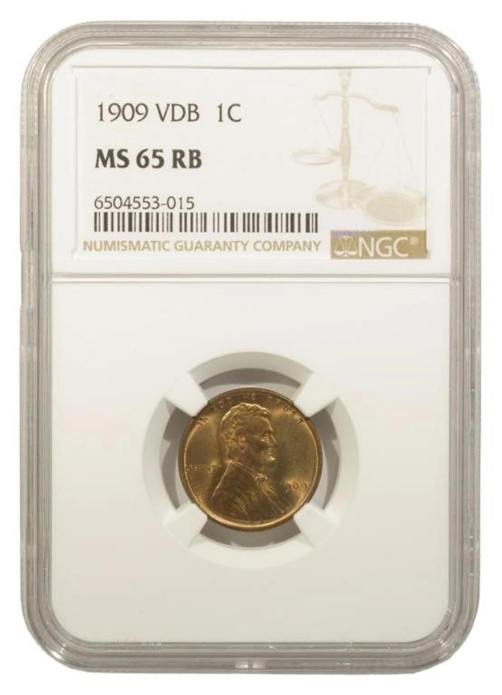 NGC MS-65 RB 1909 V.D.B. Cent