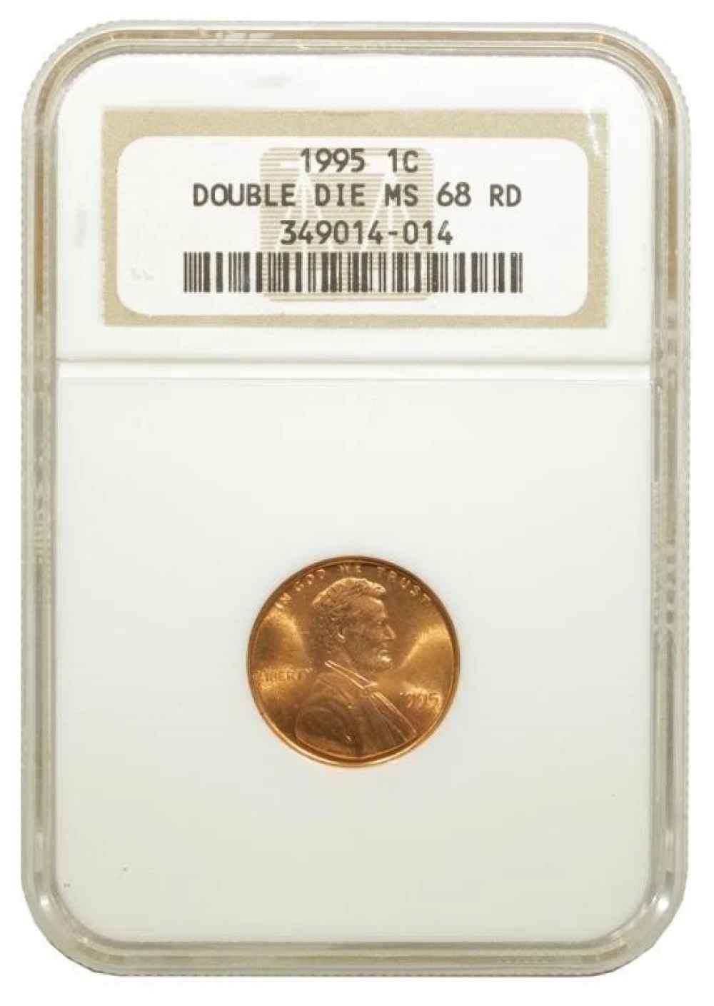 NGC MS-68 RD 1995 Doubled Die Obverse Cent