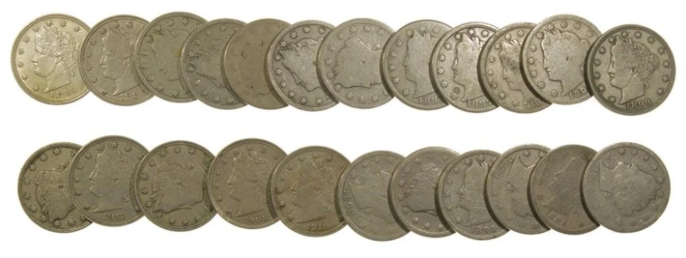 23 Piece Better Liberty Nickel Lot