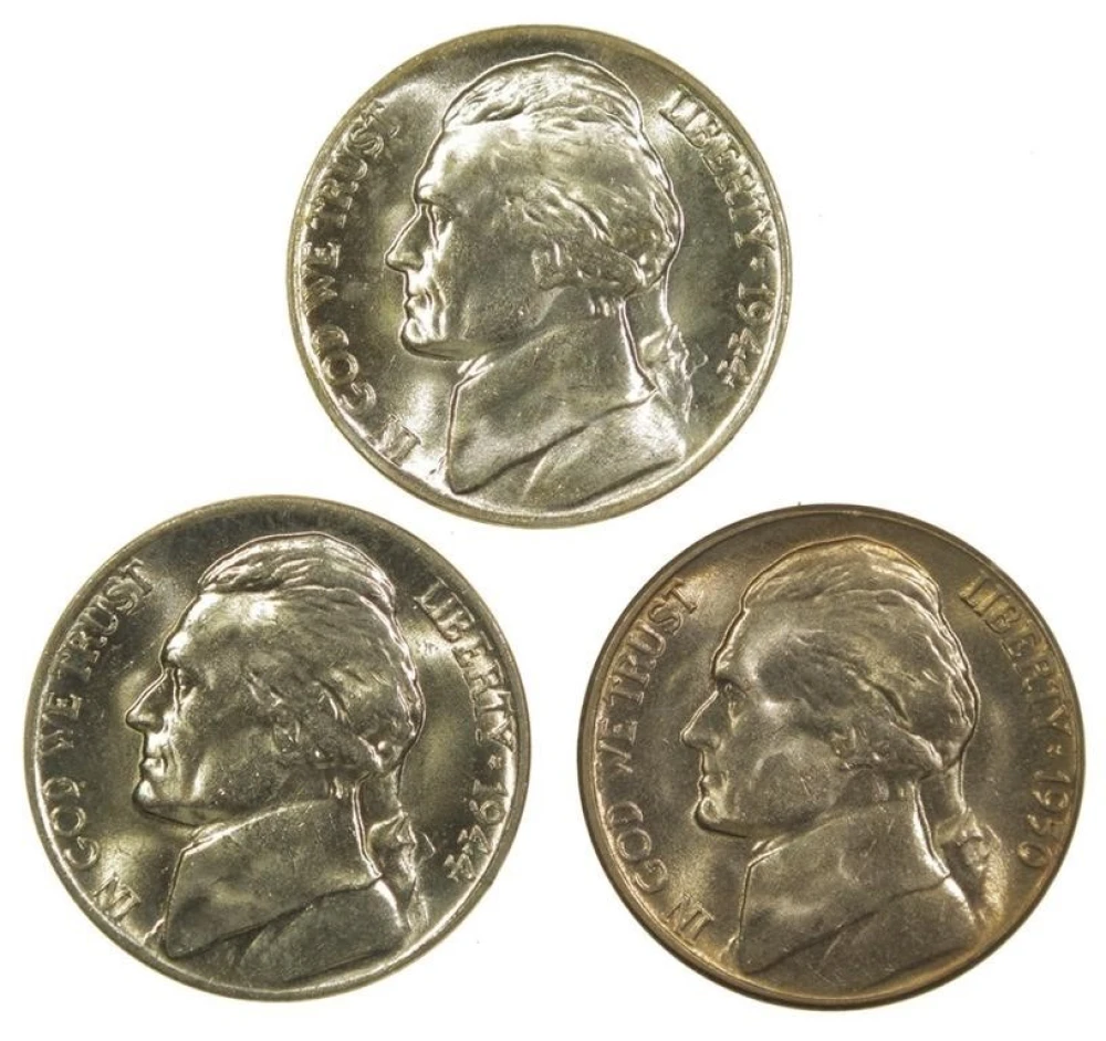 Gem Jefferson Nickel Threesome