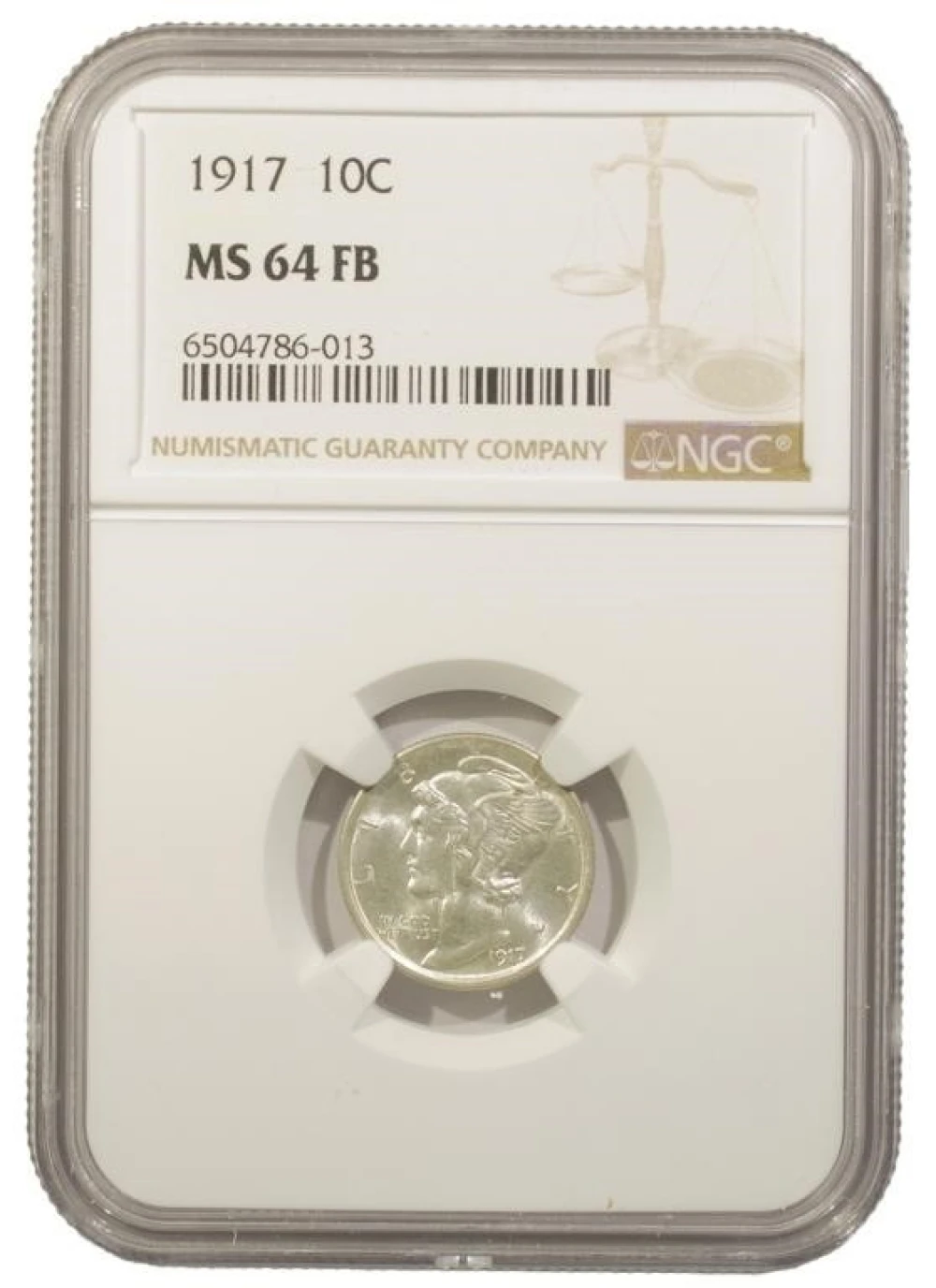 NGC MS-64 FB 1917 Dime