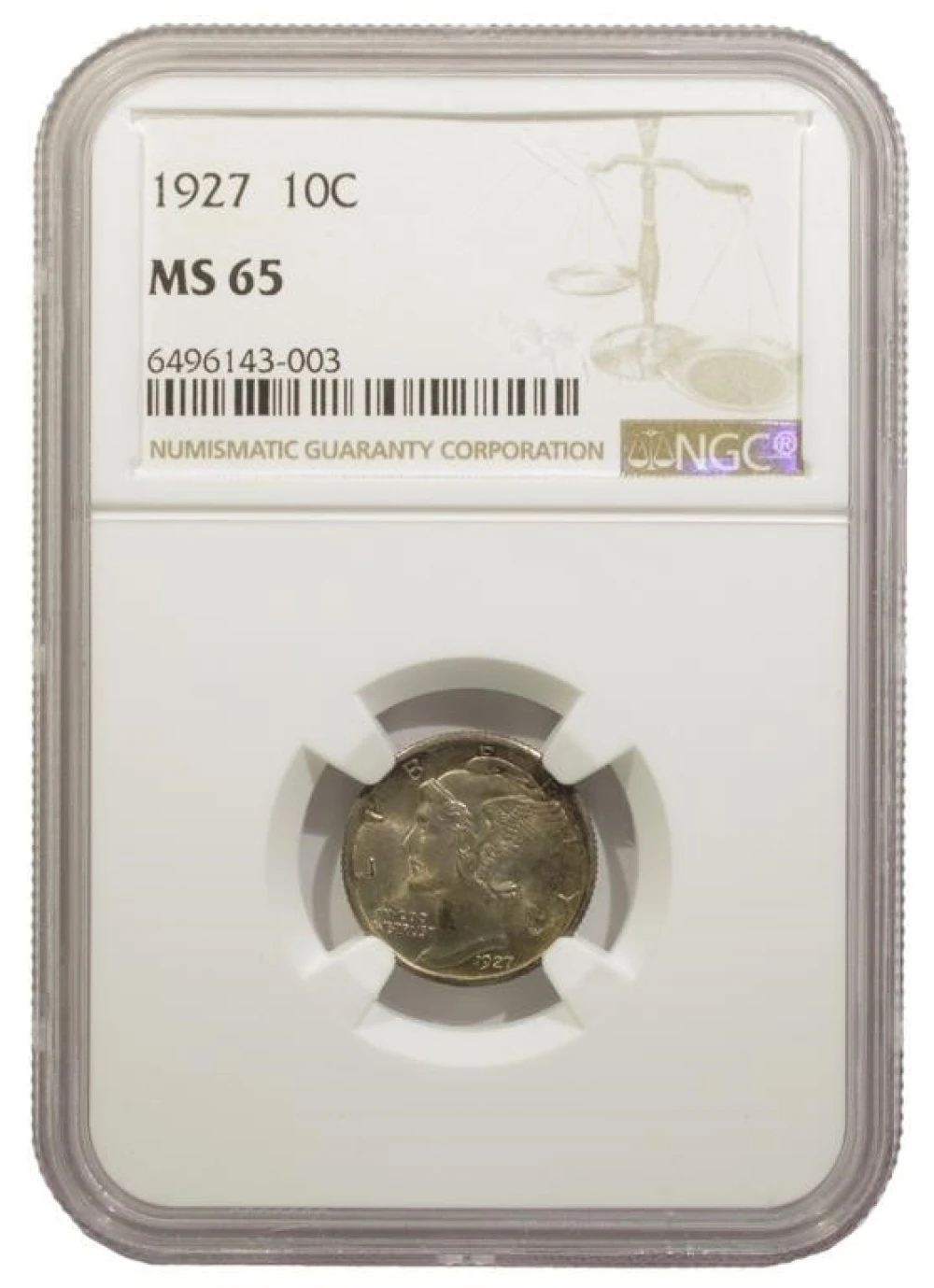 NGC MS-65 1927 Dime