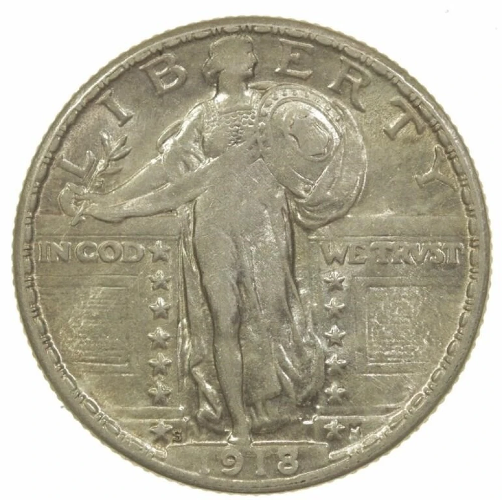 AU-50+ 1918-S Standing Liberty Quarter