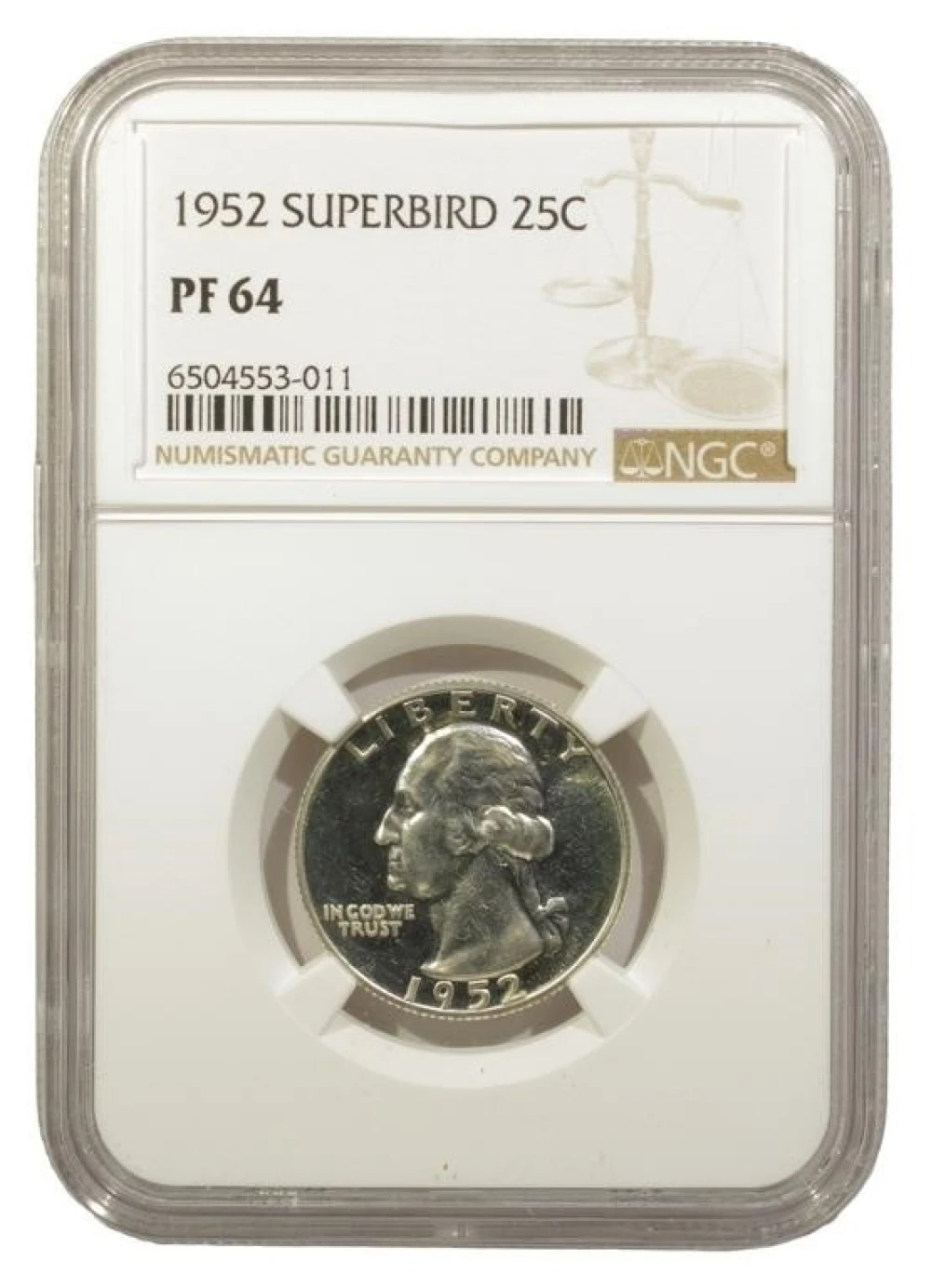 NGC Proof-64 1952 Superbird Quarter
