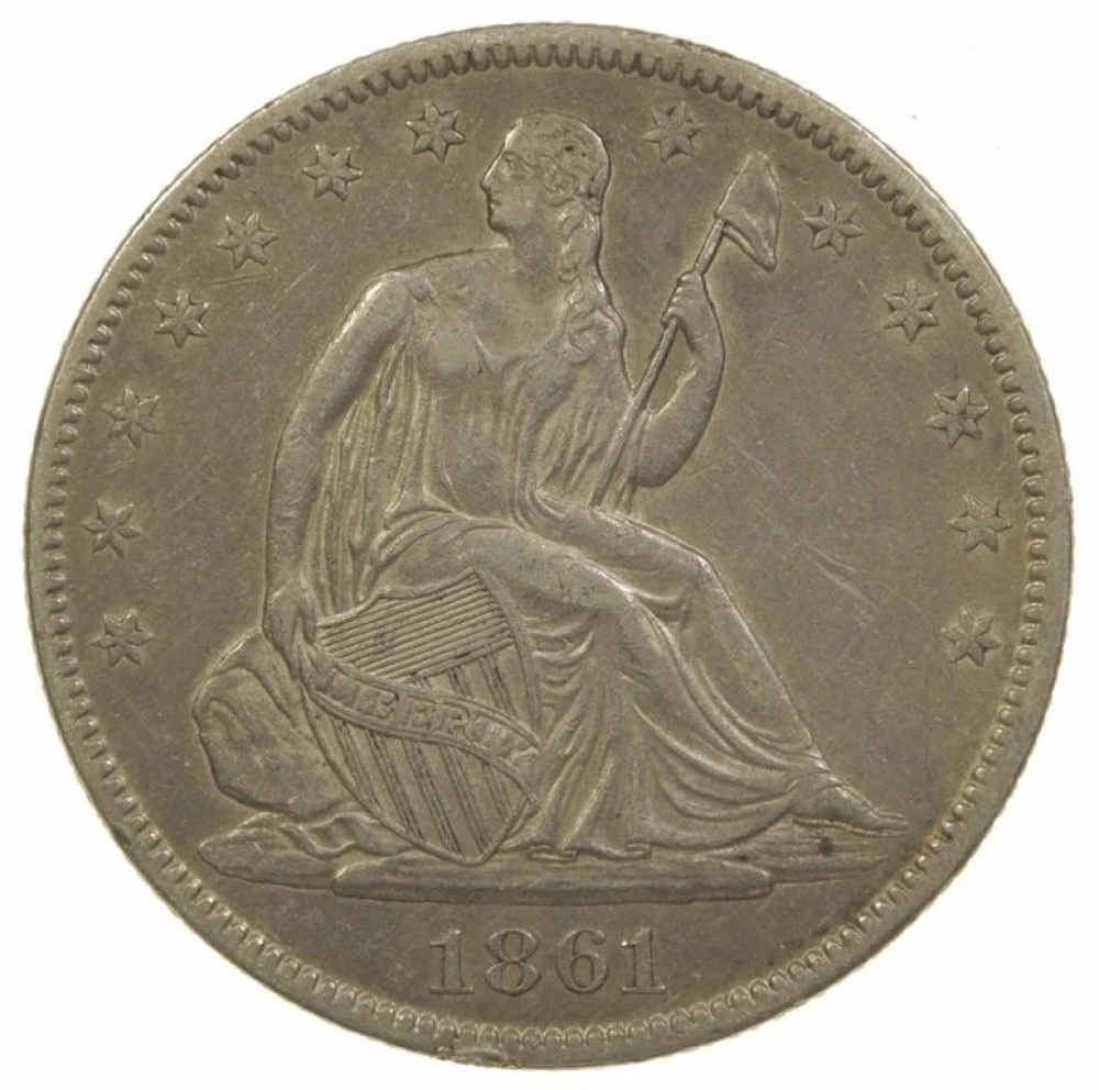 EF-45 1861-O Seated Half
