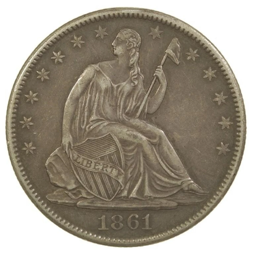 A 2nd EF-45 1861-O Half Dollar