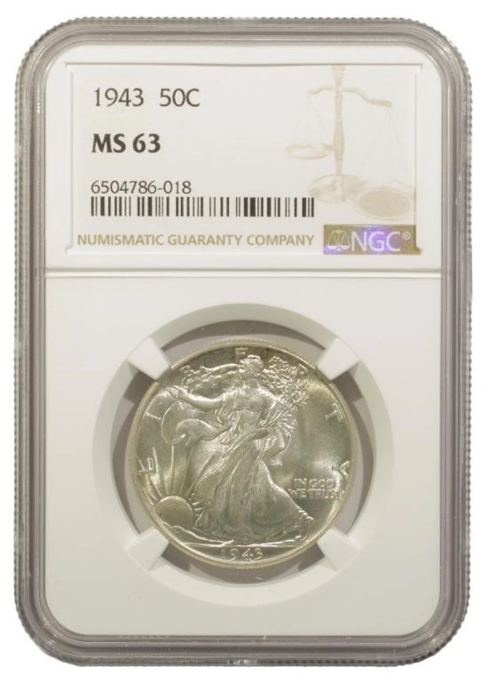 NGC MS-63 1943 Half Dollar