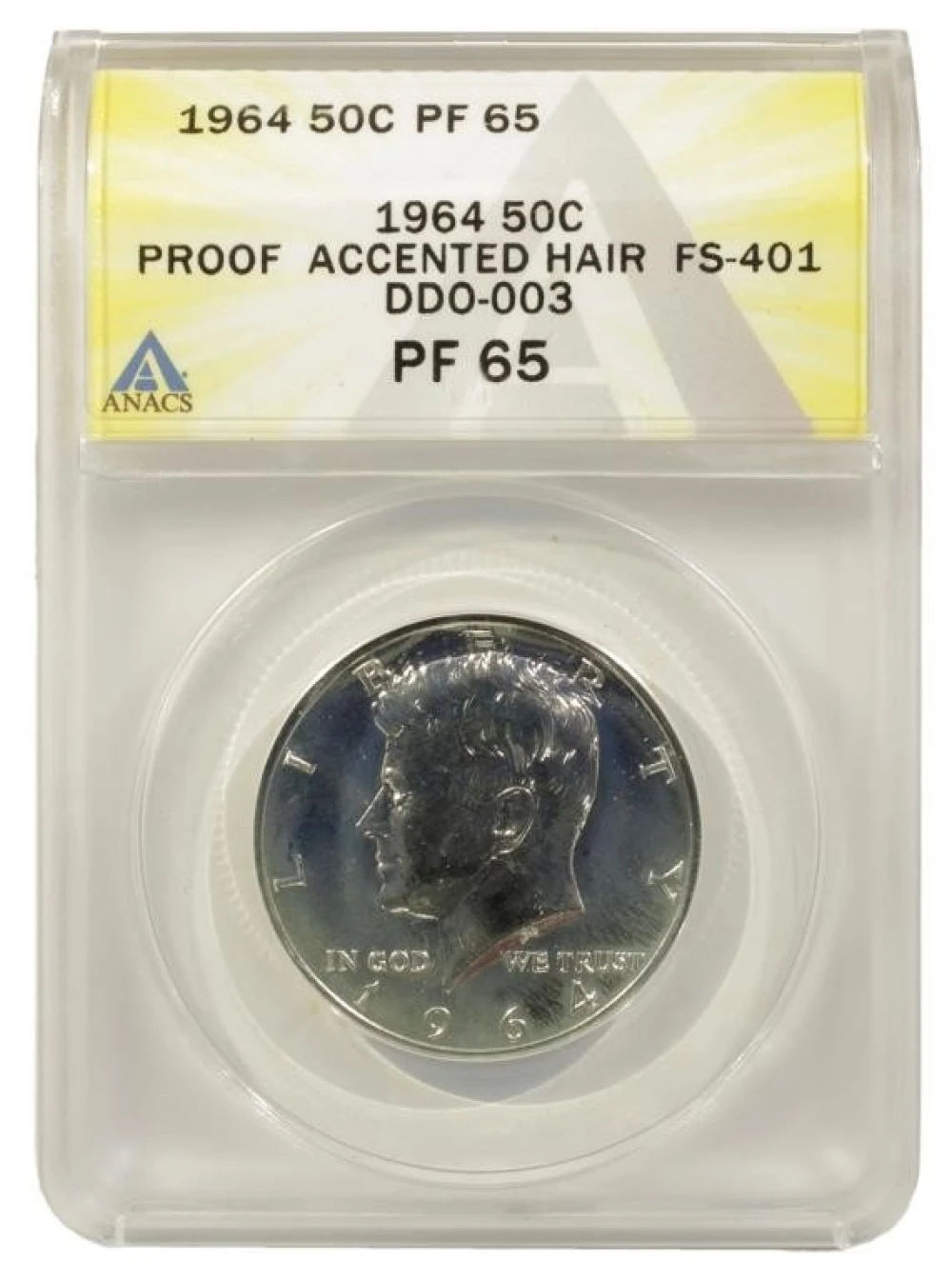 ANACS Proof-65 Accented Hair 1964 Half Dollar