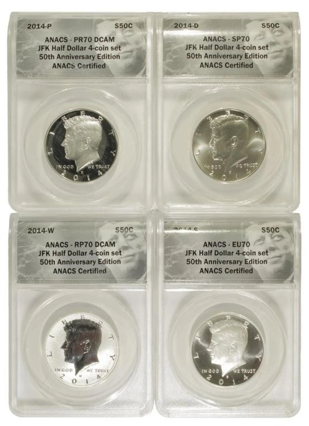 ANACS Gem Certified Kennedy Half Dollar Set