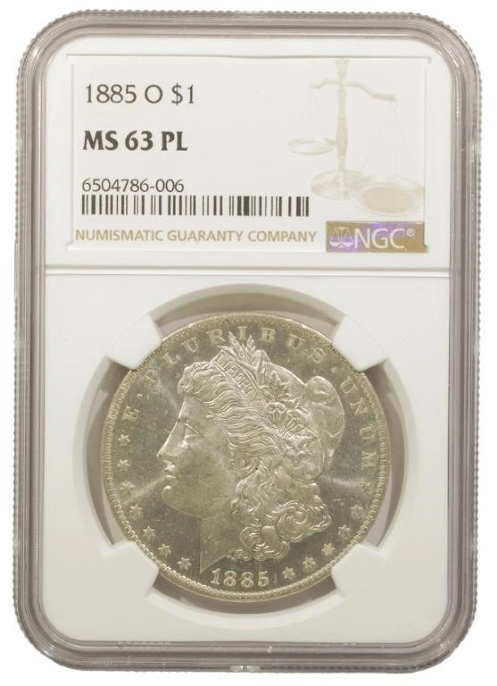 NGC MS-63 PL 1885-O Morgan $1
