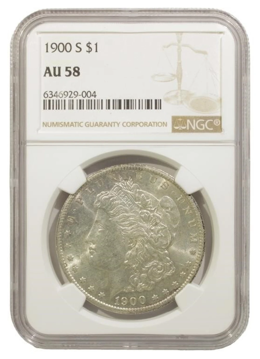NGC AU-58 1900-S Morgan $1