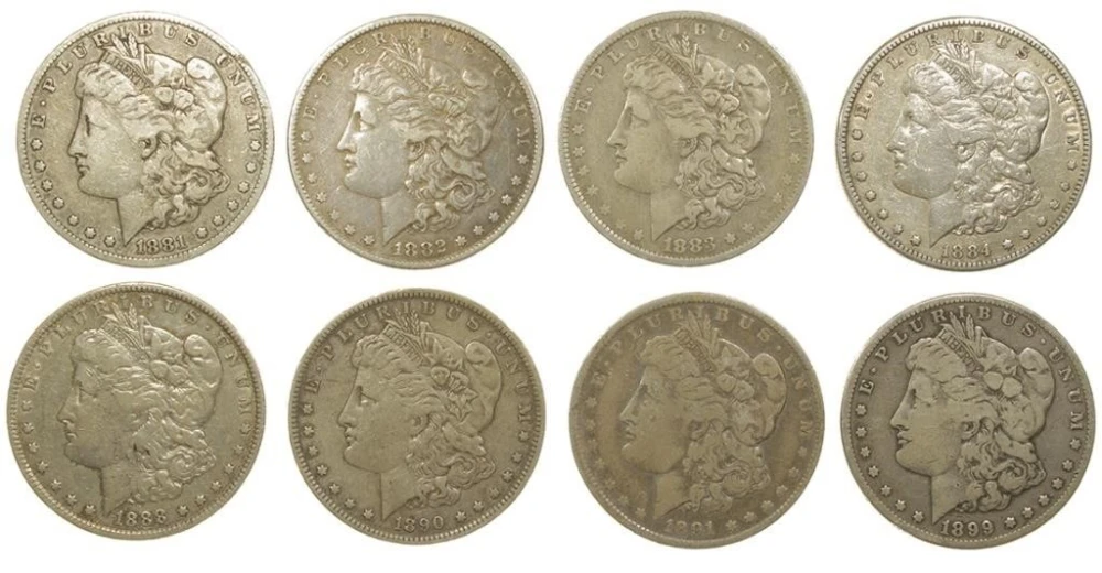 8 Piece Morgan Dollar Lot