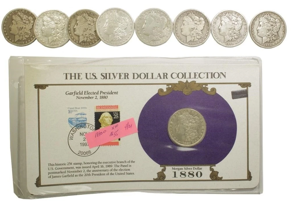 Nine Fine to EF Circulated Morgan Dollars