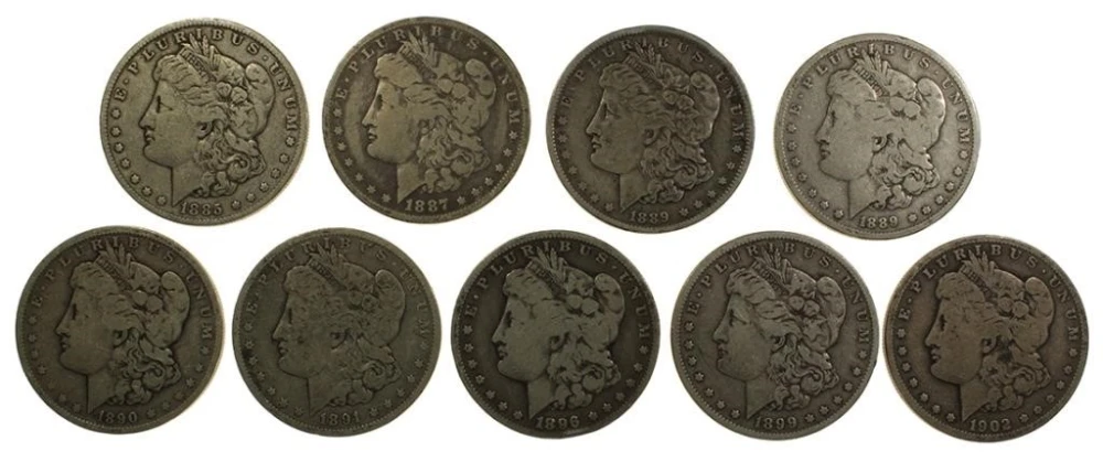 Nine VG to Fine New Orleans Morgan Dollars