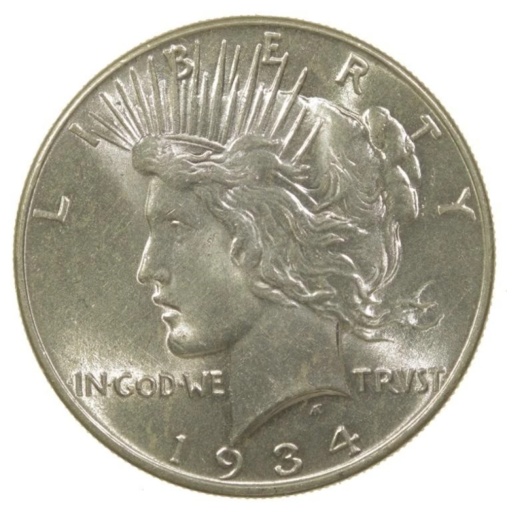 MS-60 or Finer 1934 Peace Dollar