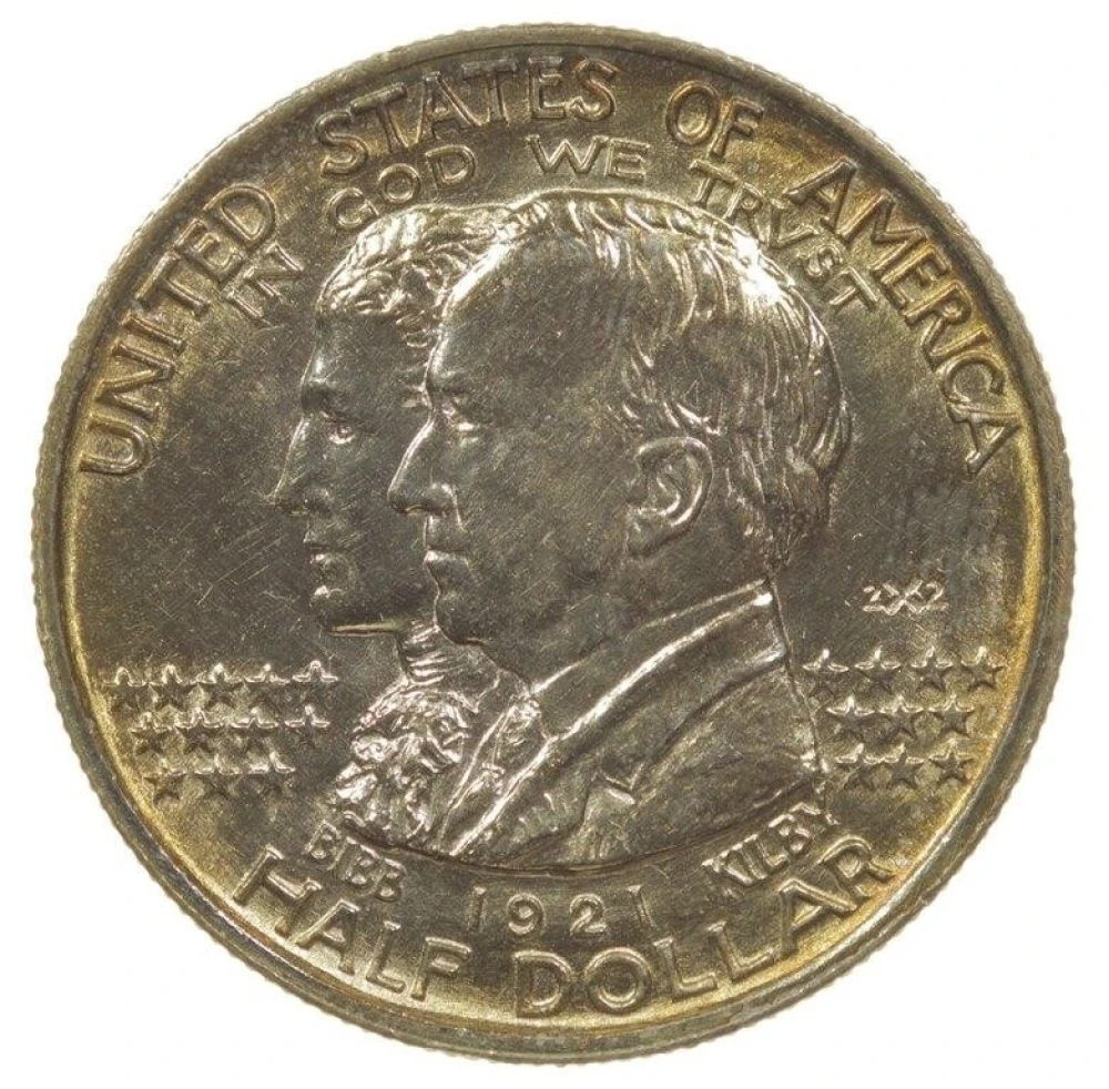 Unc Details 1921 Alabama 2X2 Half Dollar