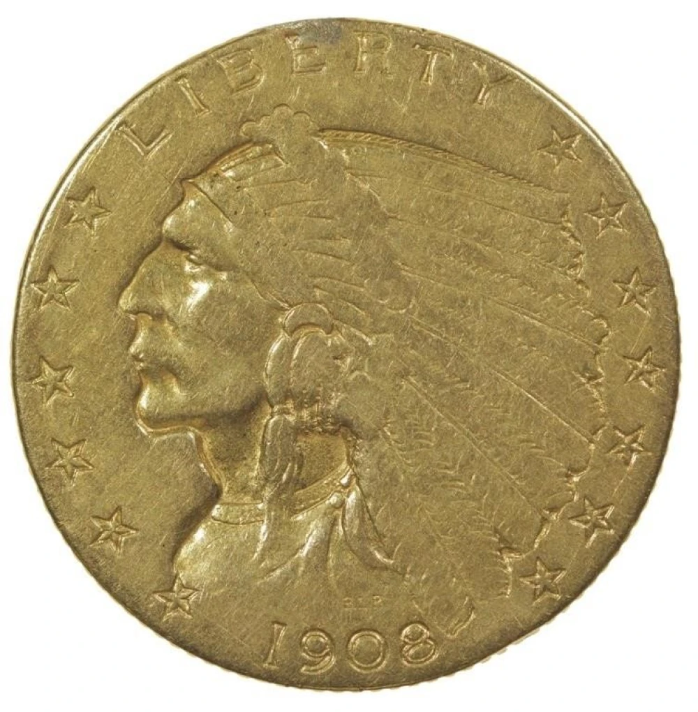 VF Details 1908 Gold $2.50