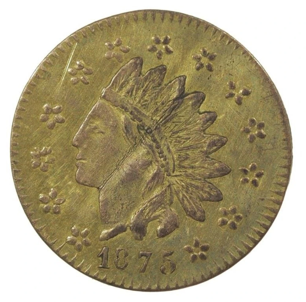 California. AU Details 1875 Gold Half Dollar