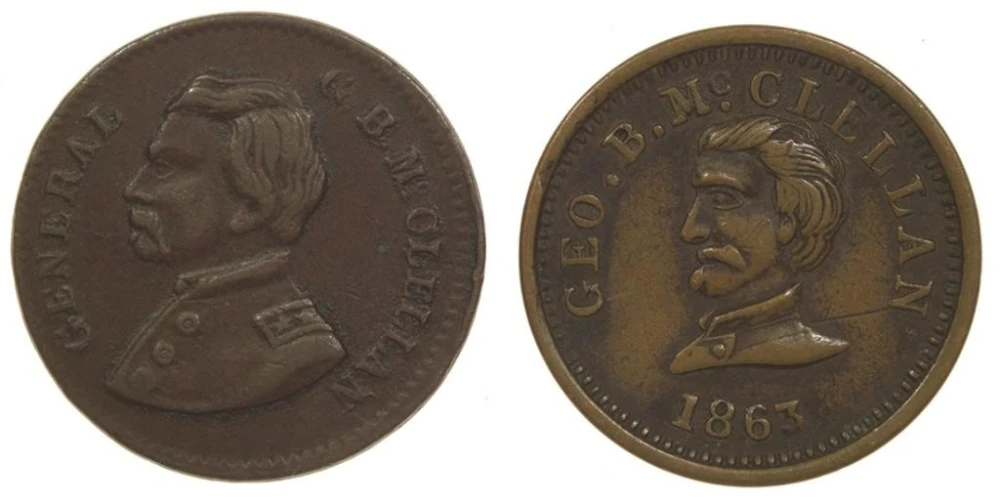 1863 McClellan Civil War Token Pair