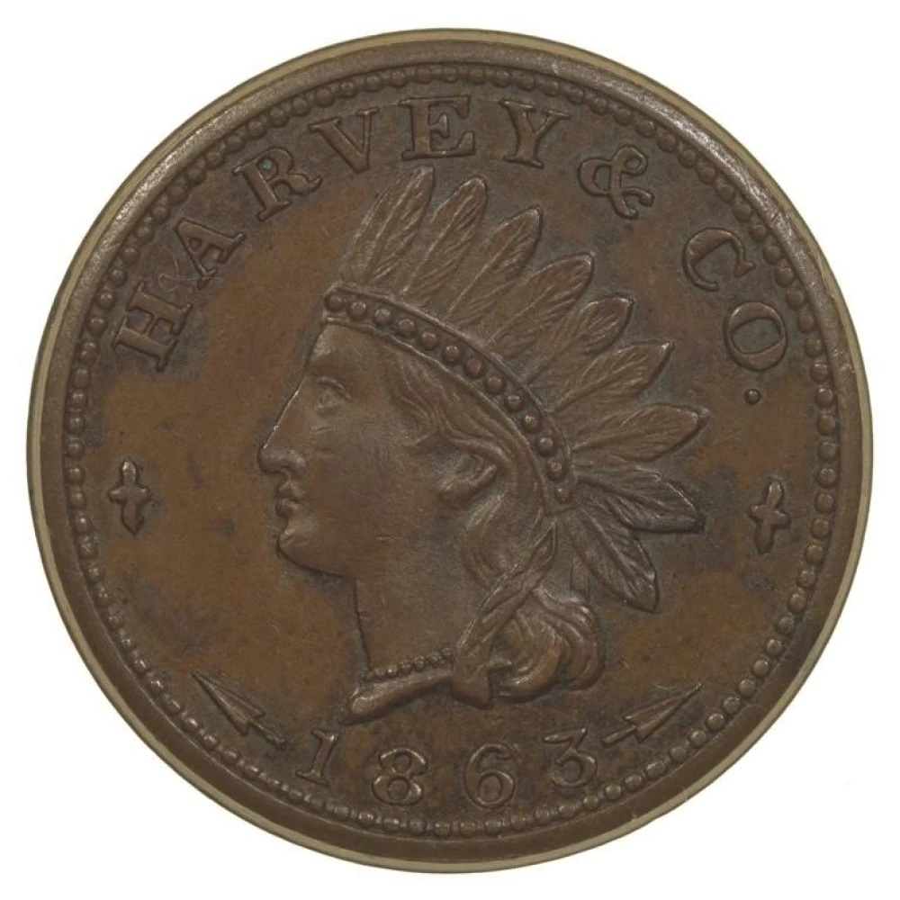 BU-60 1863 Harvey + Co Civil War Token
