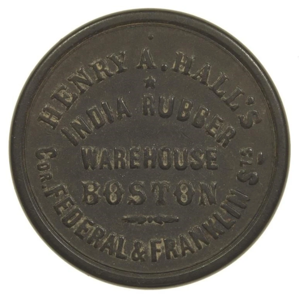 Rare Unlisted 1860s Hall's India Rubber Token