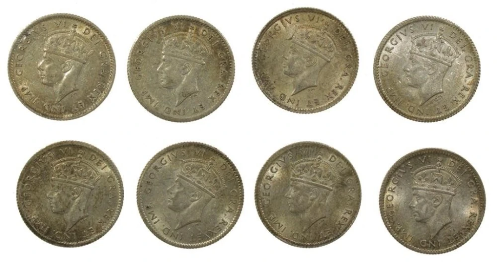 Canada. 8 Newfoundland 5 Cent Silvers Canada.