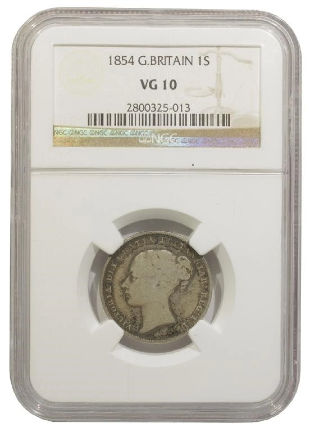 Great Britain. NGC VG-10 1854 Shilling