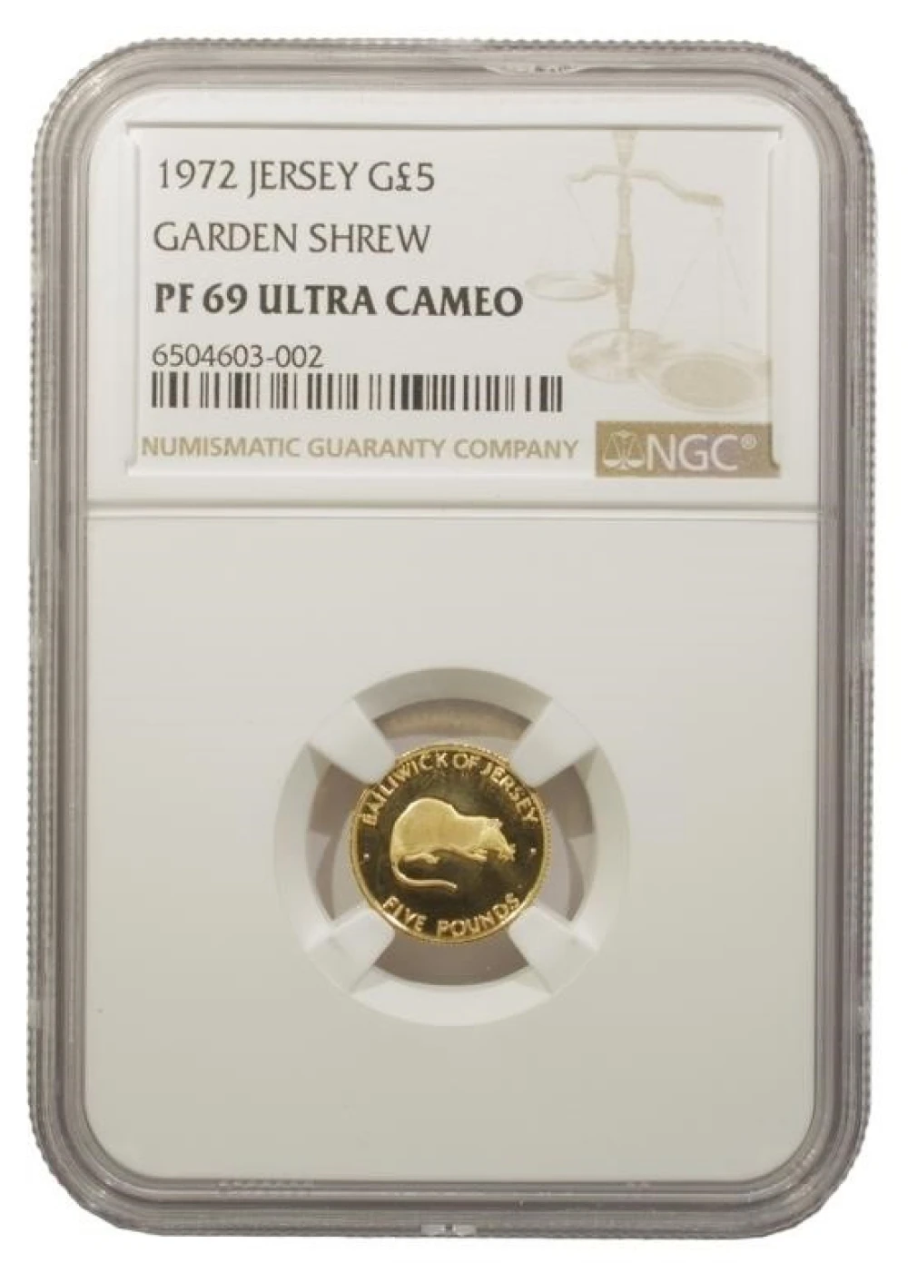 Jersey. NGC Proof-69 Ultra Cameo Gold 5 Pounds