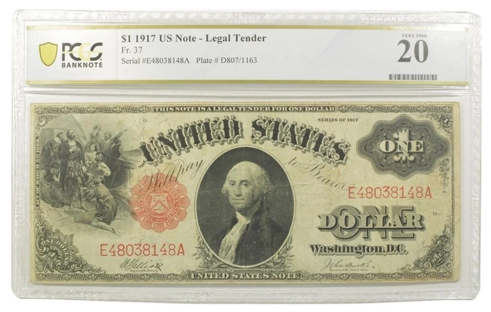 VF 1917 $1 U.S. Legal Tender Note