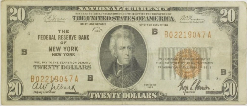 VF 1929 New York $20 National