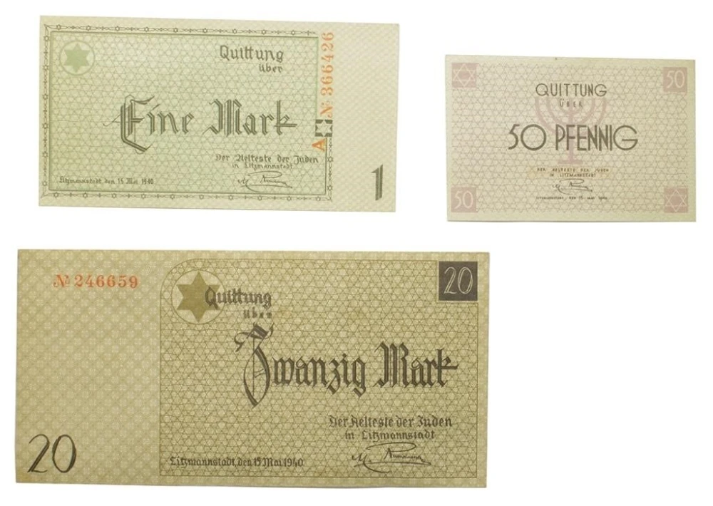 3 Piece 1940 Jewish Ghetto Note Set