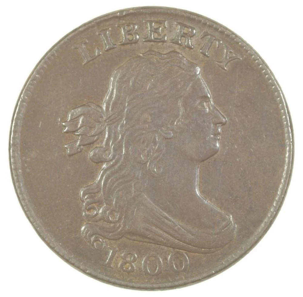 AU-58 1800 Half Cent
