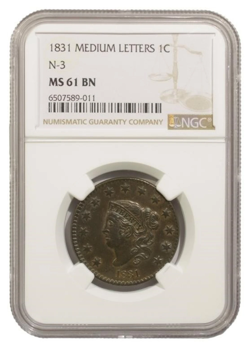 NGC MS-61 1831 Large Cent