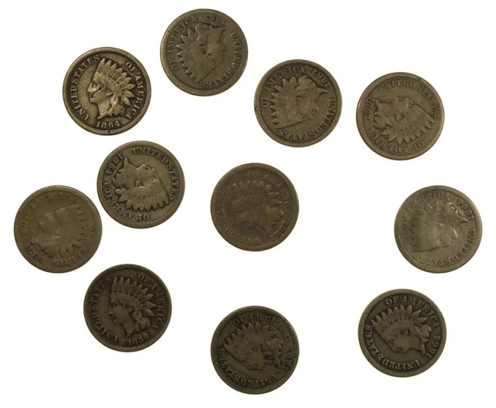 11 Piece Copper Nickel Indian Lot