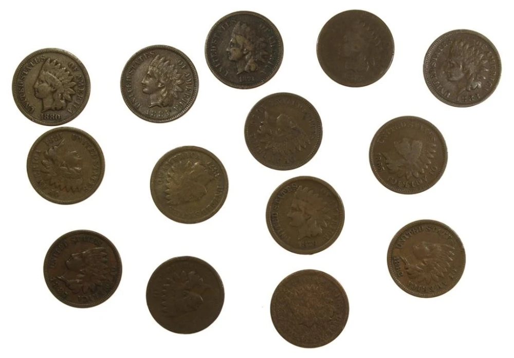 14 Different Indian Cent Lot