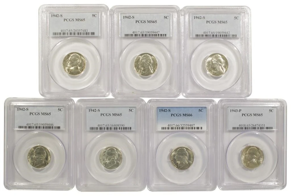 Gem PCGS Certified War Nickel Lot