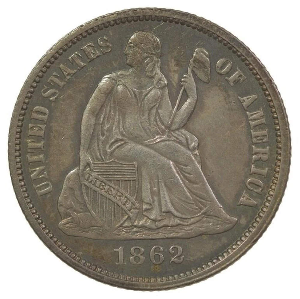BU-60 1862 Seated Dime