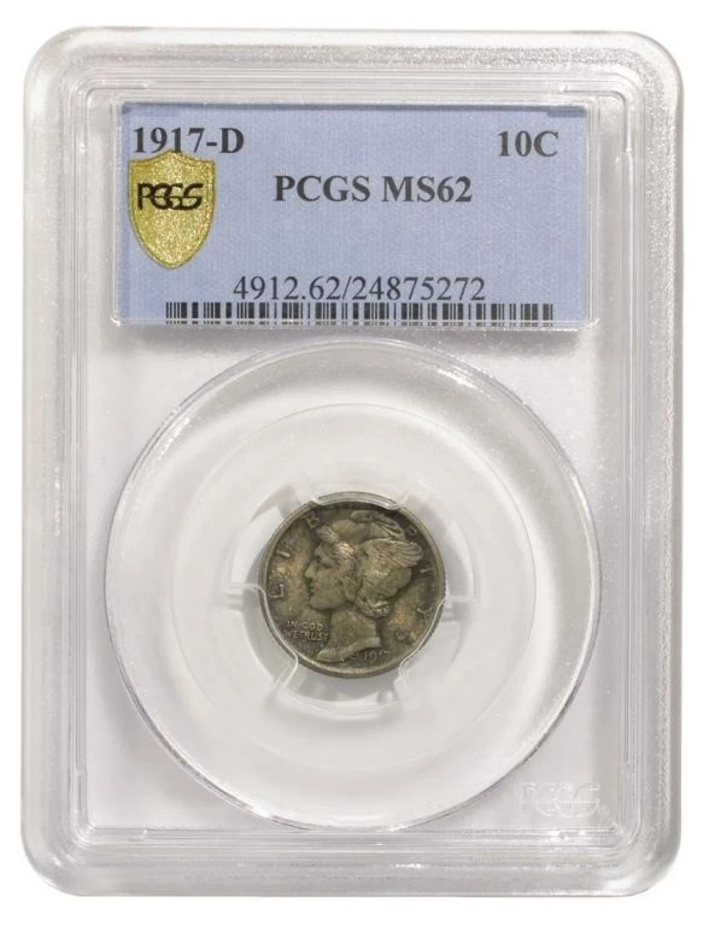 PCGS MS-62 1917-D Mercury Dime