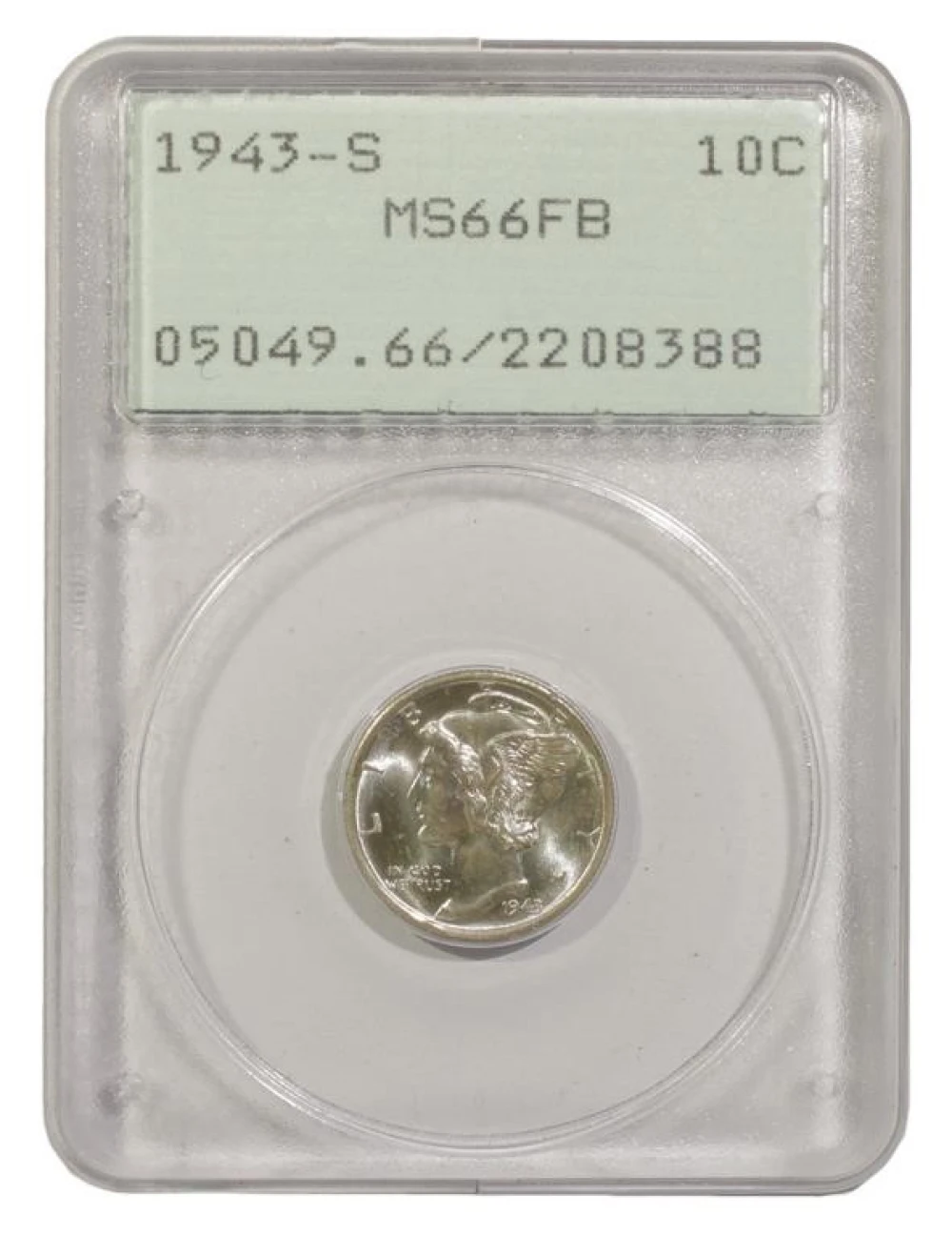 PCGS MS-66 FB 1943-S Mercury Dime