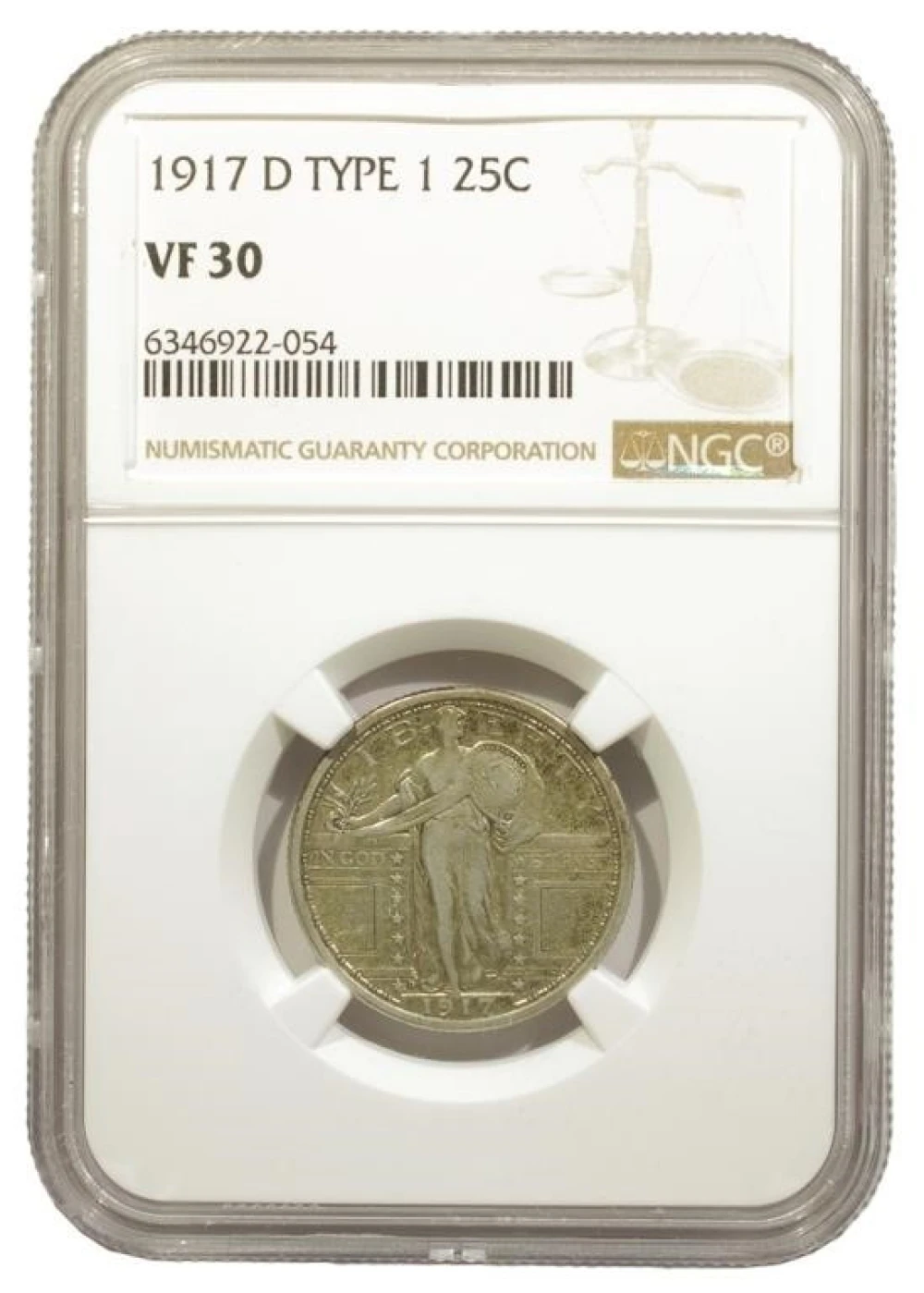 NGC VF-30 1917-D Standing Liberty Quarter