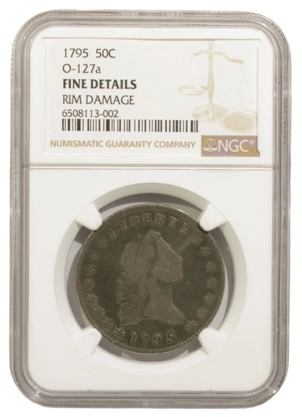 Rarity 6 NGC Fine Details 1795 Bust Half Dollar
