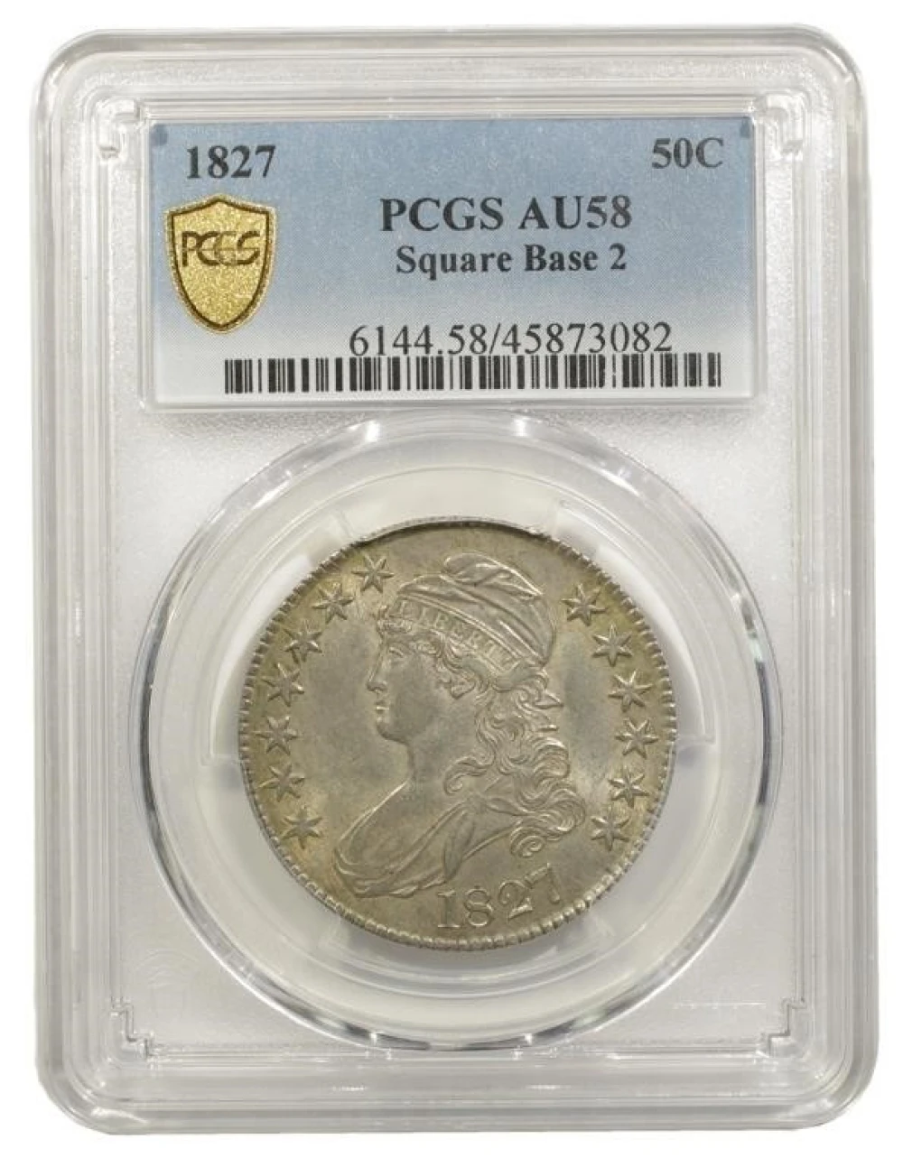 PCGS AU-58 1827 Bust Half Dollar