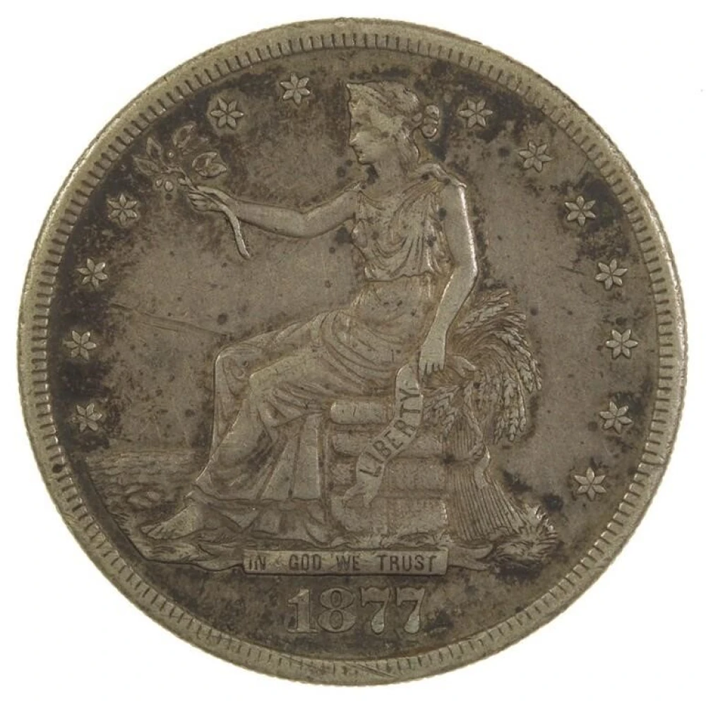 EF 1877-S Trade Dollar