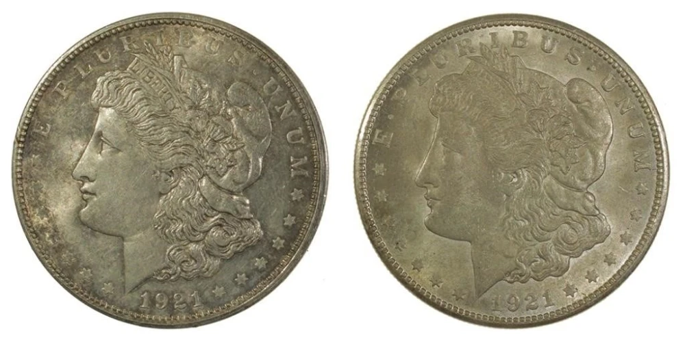 MS-62 1921-D &1921-S Morgan Dollars