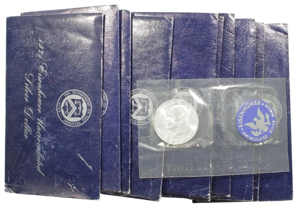 10 Piece Lot of 1971-S "Blue" Eisenhower $1