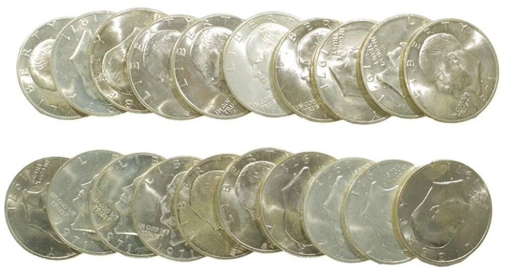 Roll Of 40% Silver 1971-S Eisenhower Dollars
