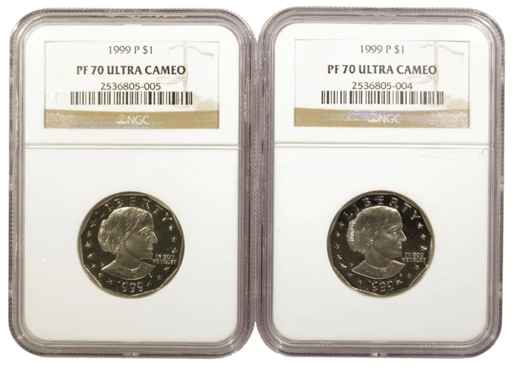 Pair of 1999-P NGC PF- 70 SBA Dollars